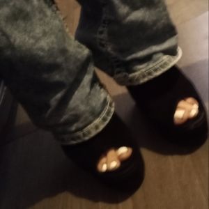 Christian Louboutin (red bottom) wedges